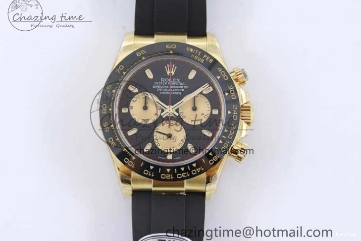 MiroTime 0517 Daytona 116518 TWF 1:1 Best Edition 904L Steel Black Gold Dial on Oysterflex Strap A Comfortable 2422